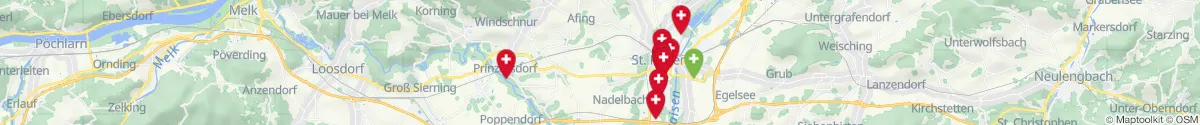 Kartenansicht für Apotheken-Notdienste in der Nähe von Karlstetten (Sankt Pölten (Land), Niederösterreich)